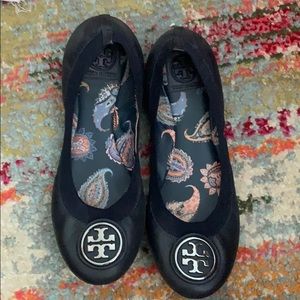 Tory Burch navy ballet flat